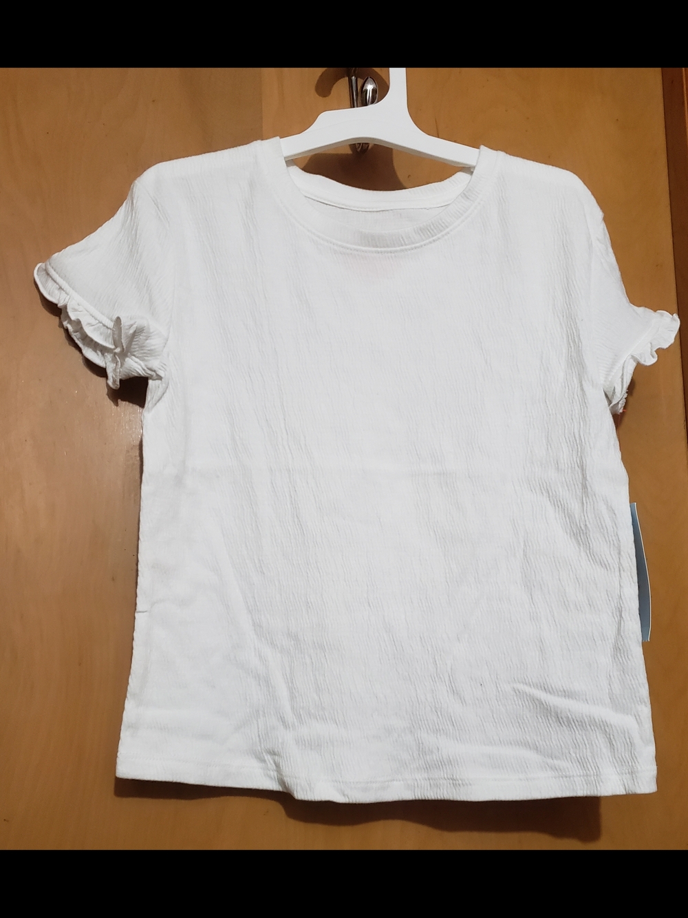 Cat & Jack White Short Sleeve Ruffle Trim Tee